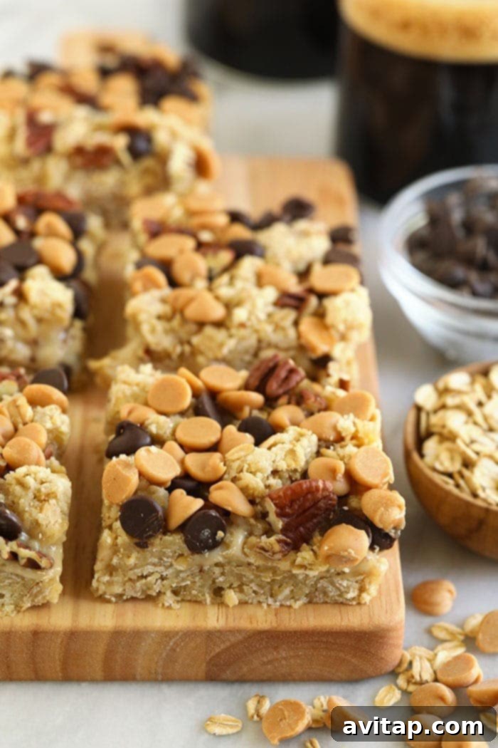 Close-up of a single healthy Carmelita bar, showcasing its layers