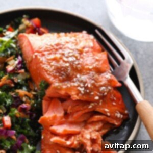 maple ginger baked salmon on a plate