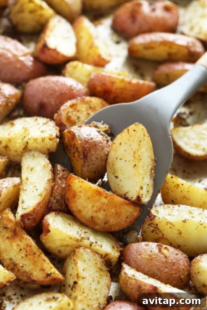 tossing red potatoes