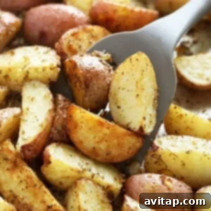 roasted red potatoes on pan