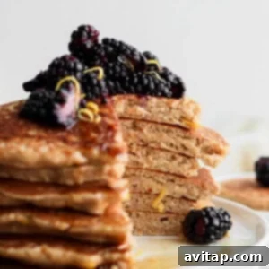 Lemon ricotta pancakes ready to be served.