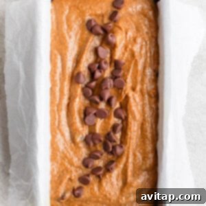 Wholesome Spiced Pumpkin Loaf 5 Healthy pumpkin bread with chocolate chips.