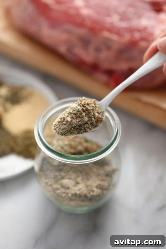 Pot roast seasoning in a jar, ready for storage