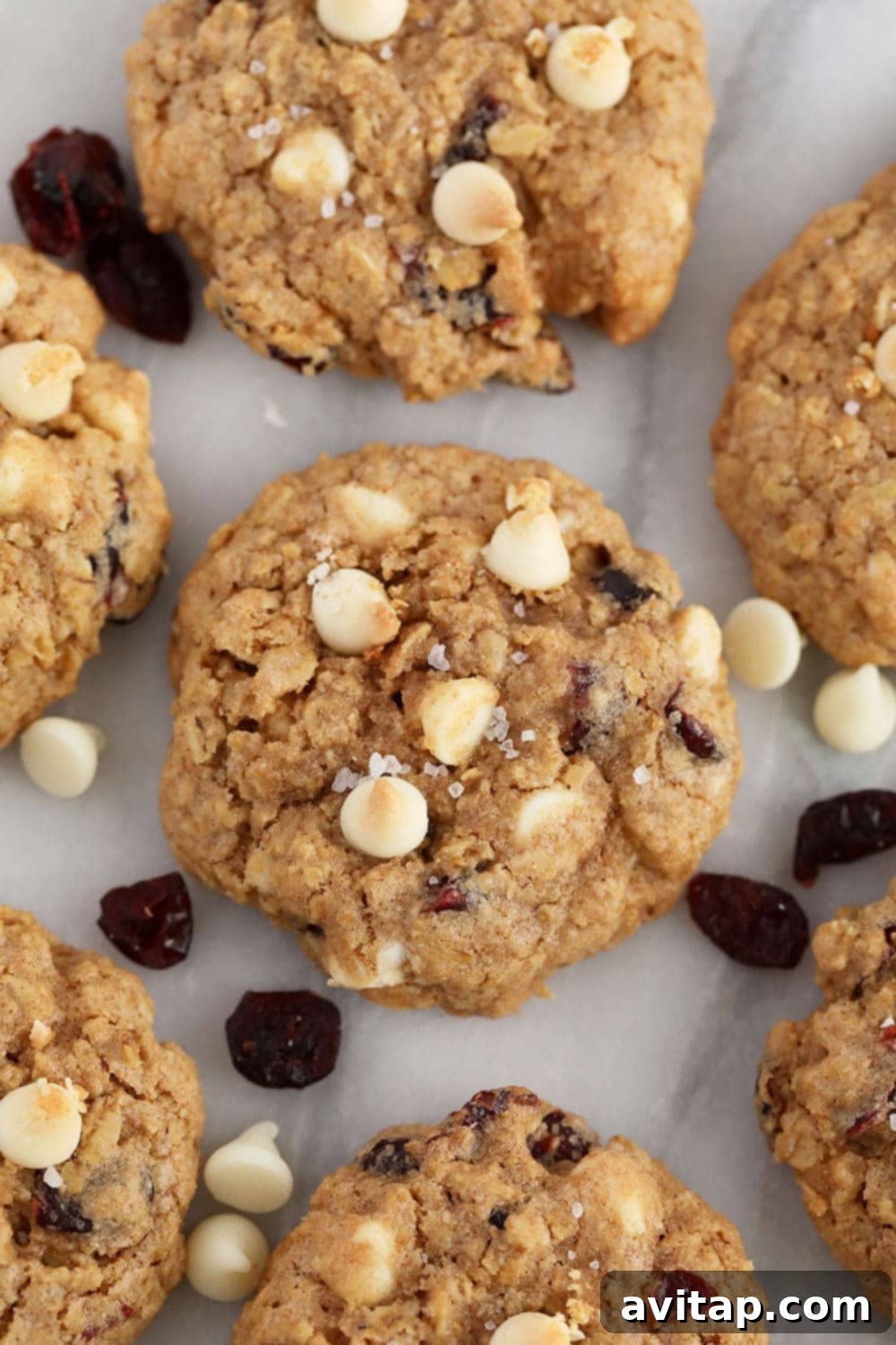 white chocolate cranberry oatmeal cookies