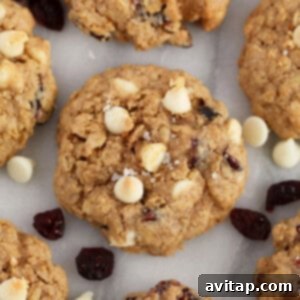 white chocolate cranberry oatmeal cookies