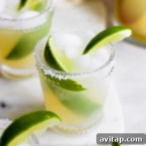 A vibrant skinny margarita in a glass, ready to be enjoyed.