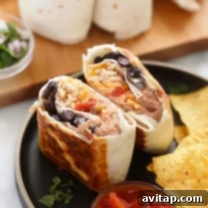 Simple 6-Ingredient Bean Burritos 7 Copycat Taco Bell bean burrito, a visual representation of the final product.