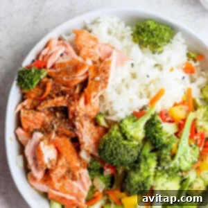 Sheet Pan Salmon Stir Fry in a bowl