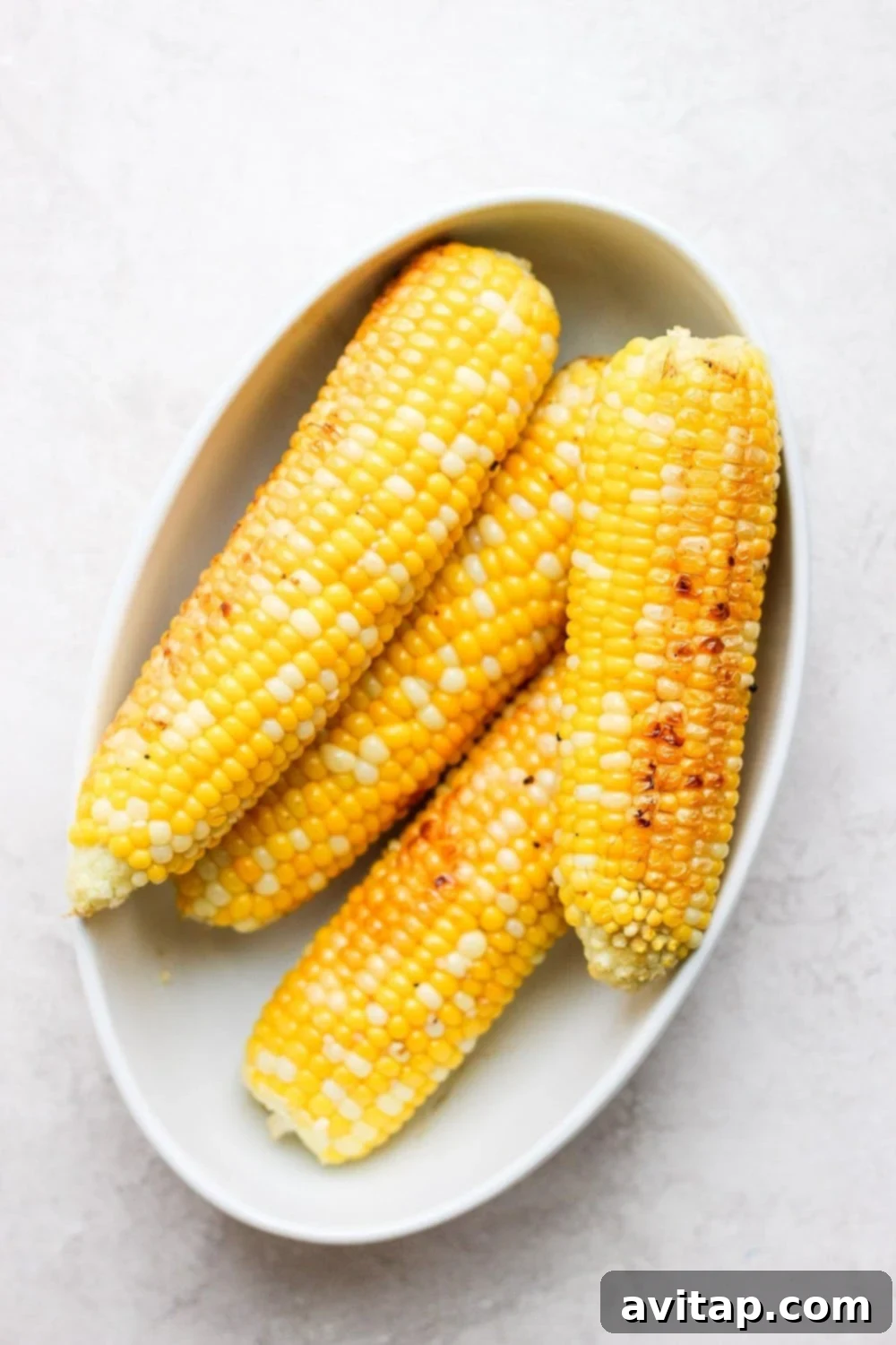 grilled corn on the cob after it has been grilled