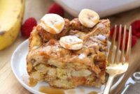 Decadent Peanut Butter Banana French Toast Bake