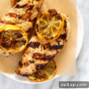 Grilled chicken on plate, ready to serve