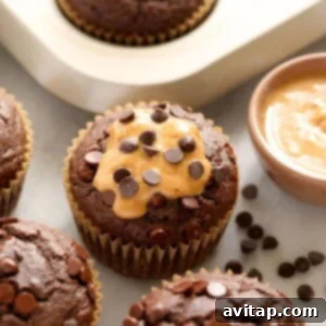 chocolate pb muffins