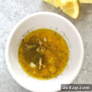 Marinade in a bowl, ready to be poured