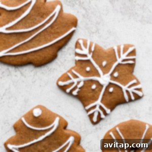 A festive close-up of beautifully decorated Gingerbread Cookies, perfect for holiday gatherings.