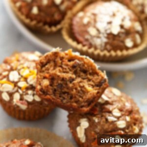 Morning Glory muffins on the counter.