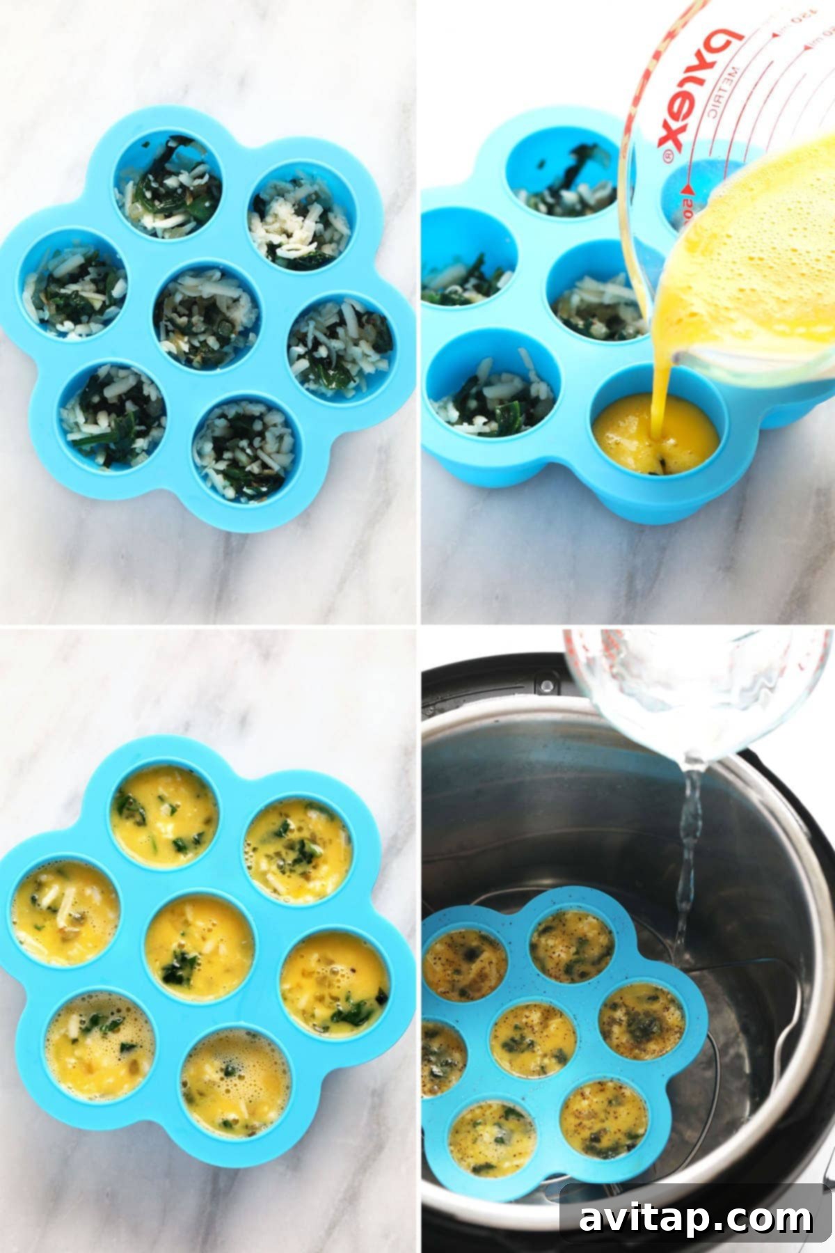 Fluffy Instant Pot Egg Bites 3 A step by step on how to make Instant Pot egg bites.