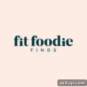 A light pink background features the text "fit foodie FINDS" in dark green capital and lowercase letters.