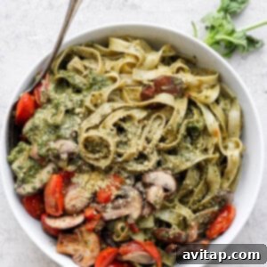 Vegan pesto pasta