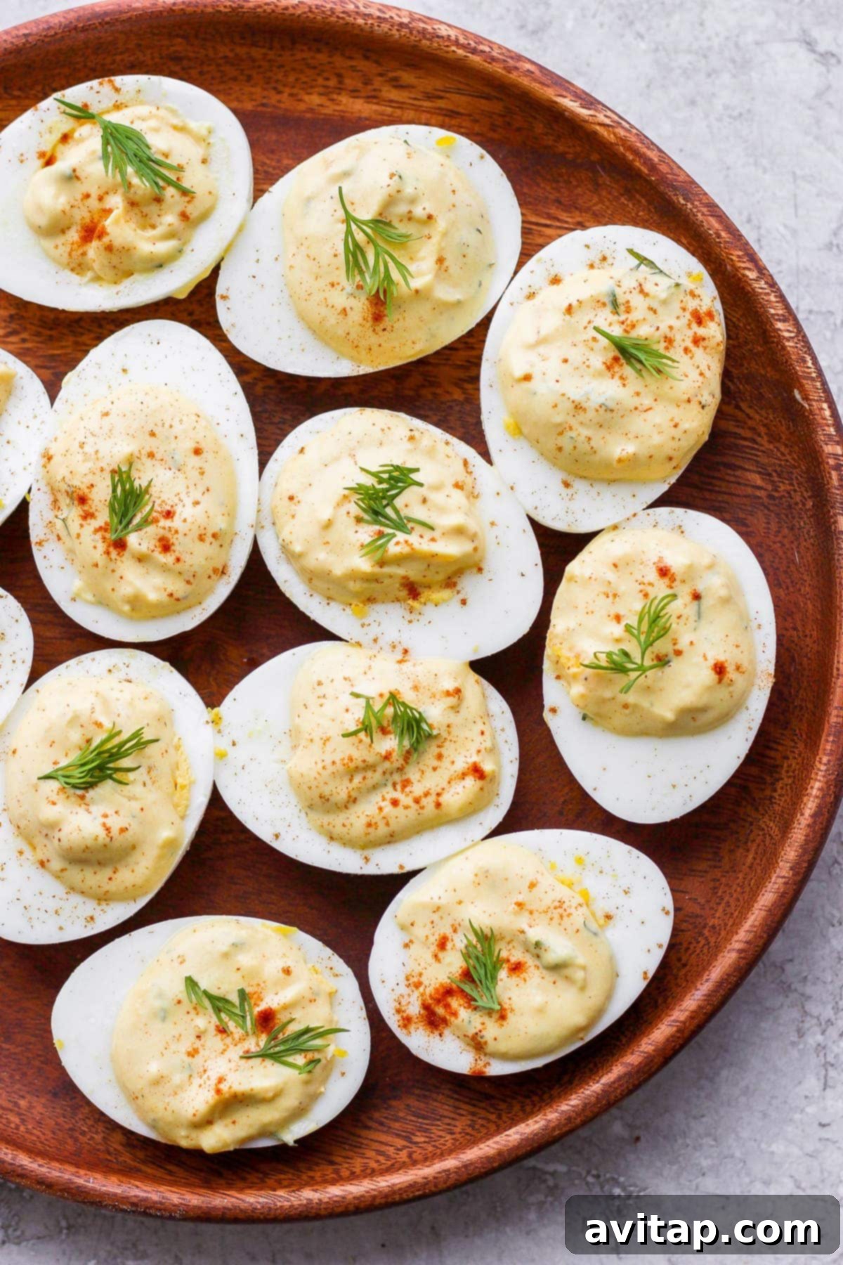 easy deviled eggs on a plate, ready to be served