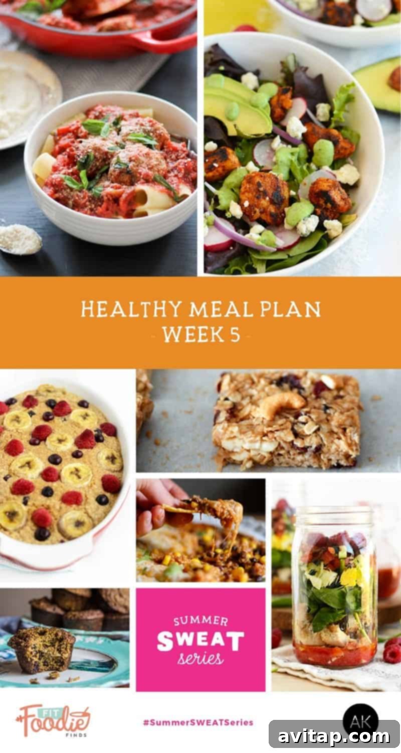 #SummerSWEATSeries Week 5 Meal Plan and Grocery list from Ambitious Kitchen and Fit Foodie Finds