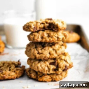 stack of peanut butter oatmeal cookies