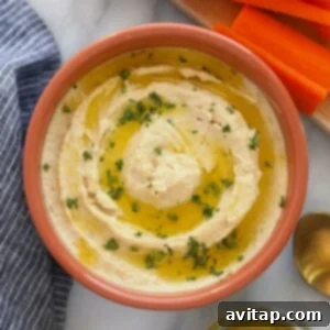 lemon garlic hummus in a bowl