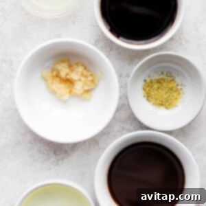 Ingredients for steak marinade in a bowl.
