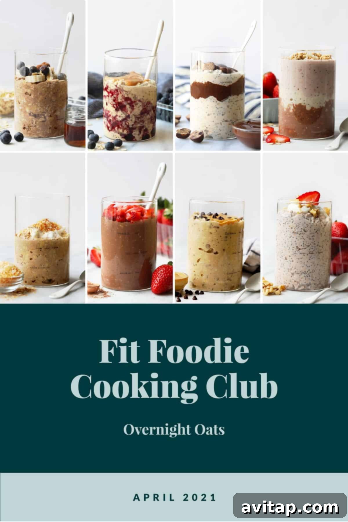 Delicious jar of overnight oats topped with fresh fruit and nuts, ready for a healthy breakfast.