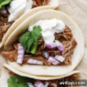 Pork Carnitas tacos on a plate