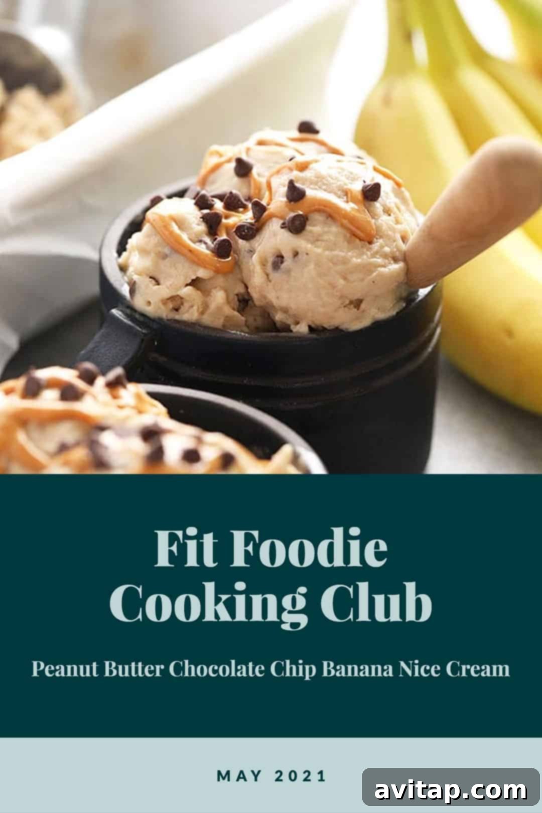 Peanut Butter Chocolate Chip Banana Nice Cream - a healthy, creamy, and delightful vegan dessert