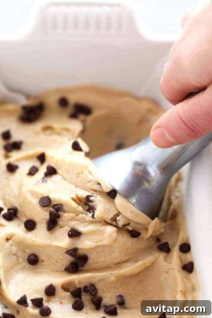 Creamy Banana Nice Cream with peanut butter and chocolate chips