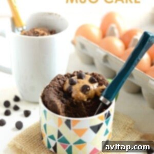 Coconut Flour mug cake with chocolate chips.