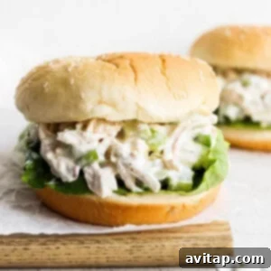 Smoked chicken salad on bun