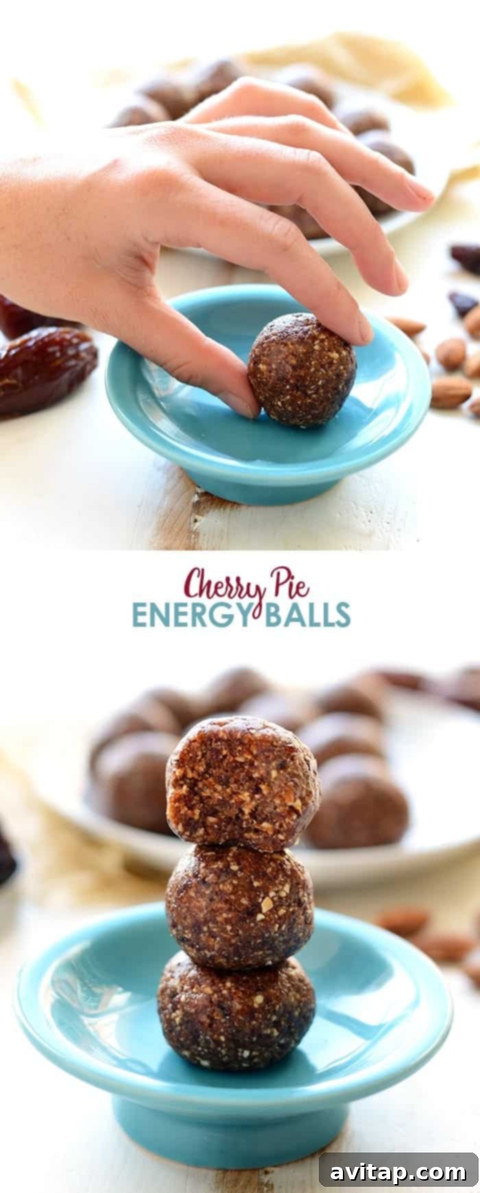 A final, appealing image of Cherry Pie Energy Balls, perfect for a healthy snack.