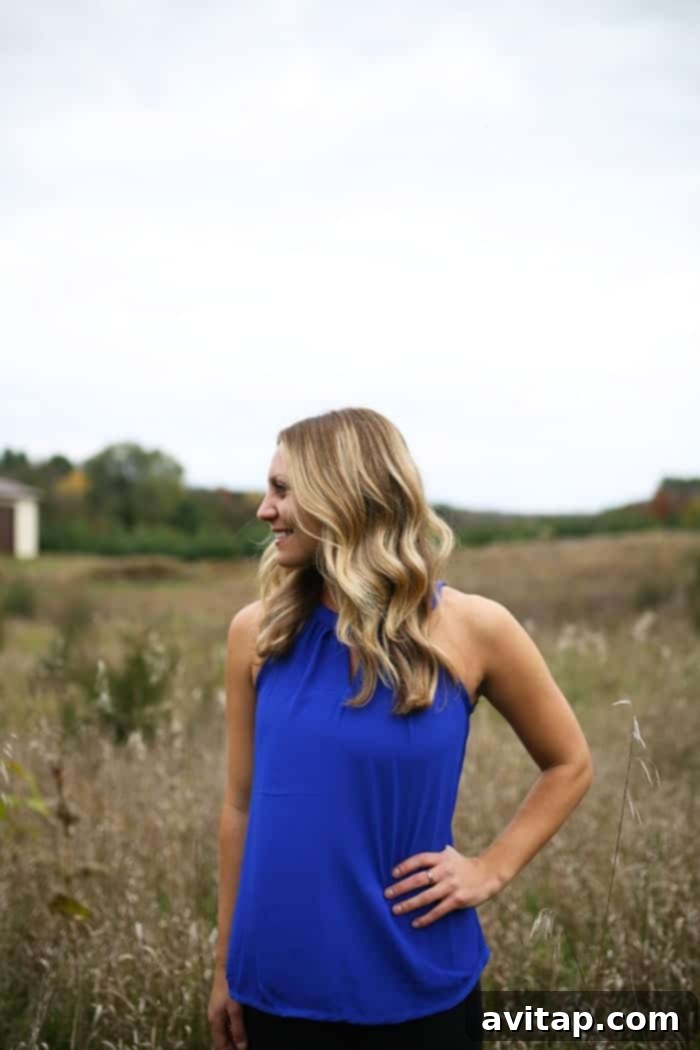 Fit Foodie Finds' detailed critique of the Papermoon Garland Keyhole Halter Blouse from her November 2015 Stitch Fix, discussing the fabric she loved but the challenging fit for her body type.
