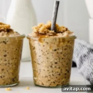 Overnight oats in a jar, ready to be enjoyed.