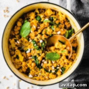 One Pot Yellow Rice with Marinated Chickpeas