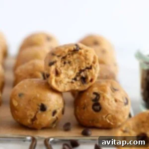 Chocolate chip cookie dough bites on a baking sheet.