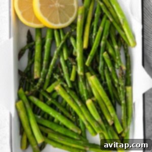 Air Fryer Asparagus on a platter
