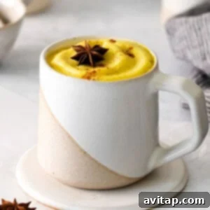 A Golden Milk Latte ready to drink