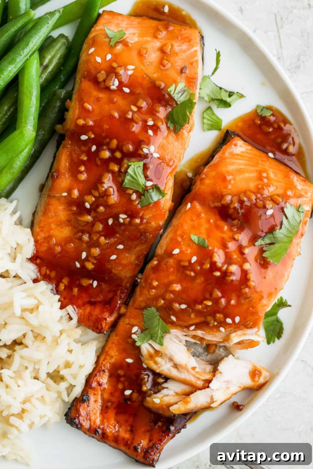 teriyaki salmon on plate