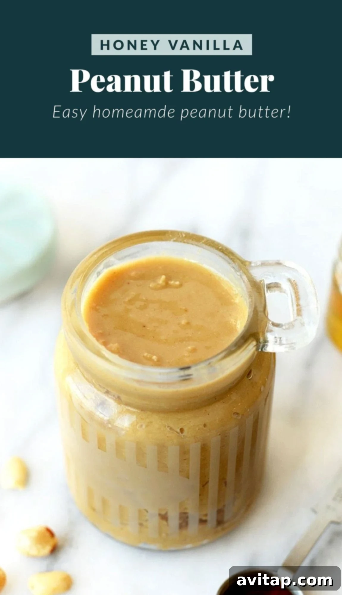 Honey vanilla peanut butter in a jar