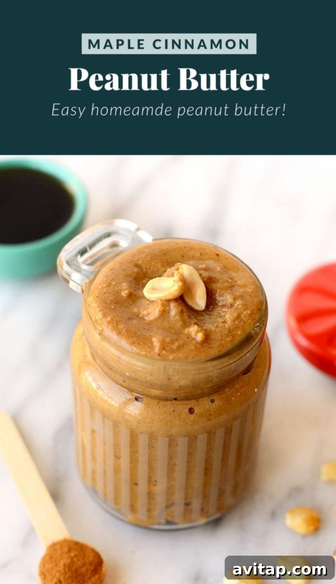 Maple cinnamon peanut butter in a jar