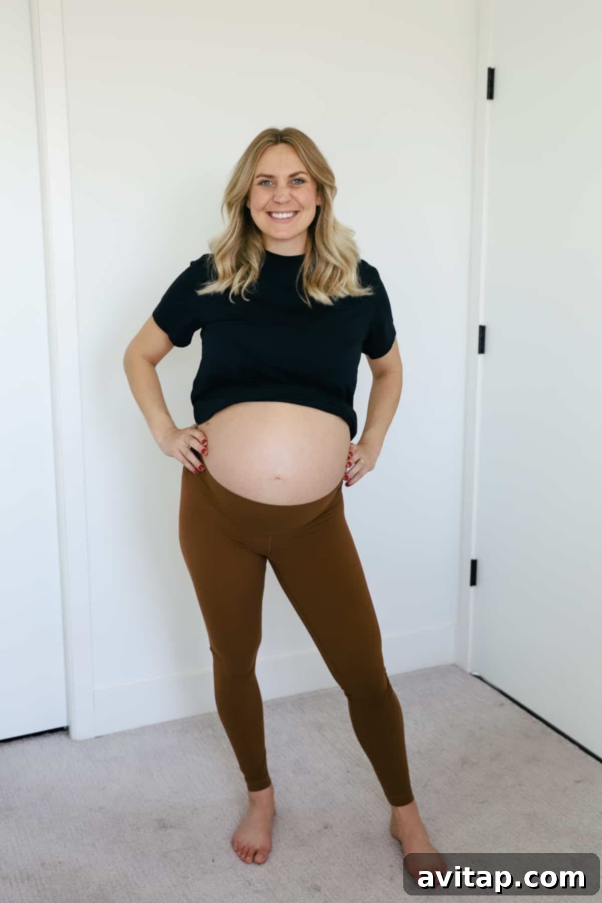 Lululemon Maternity Postpartum Favorites 5 A pair of Lululemon Align pants, highlighting their soft texture and high-rise design.