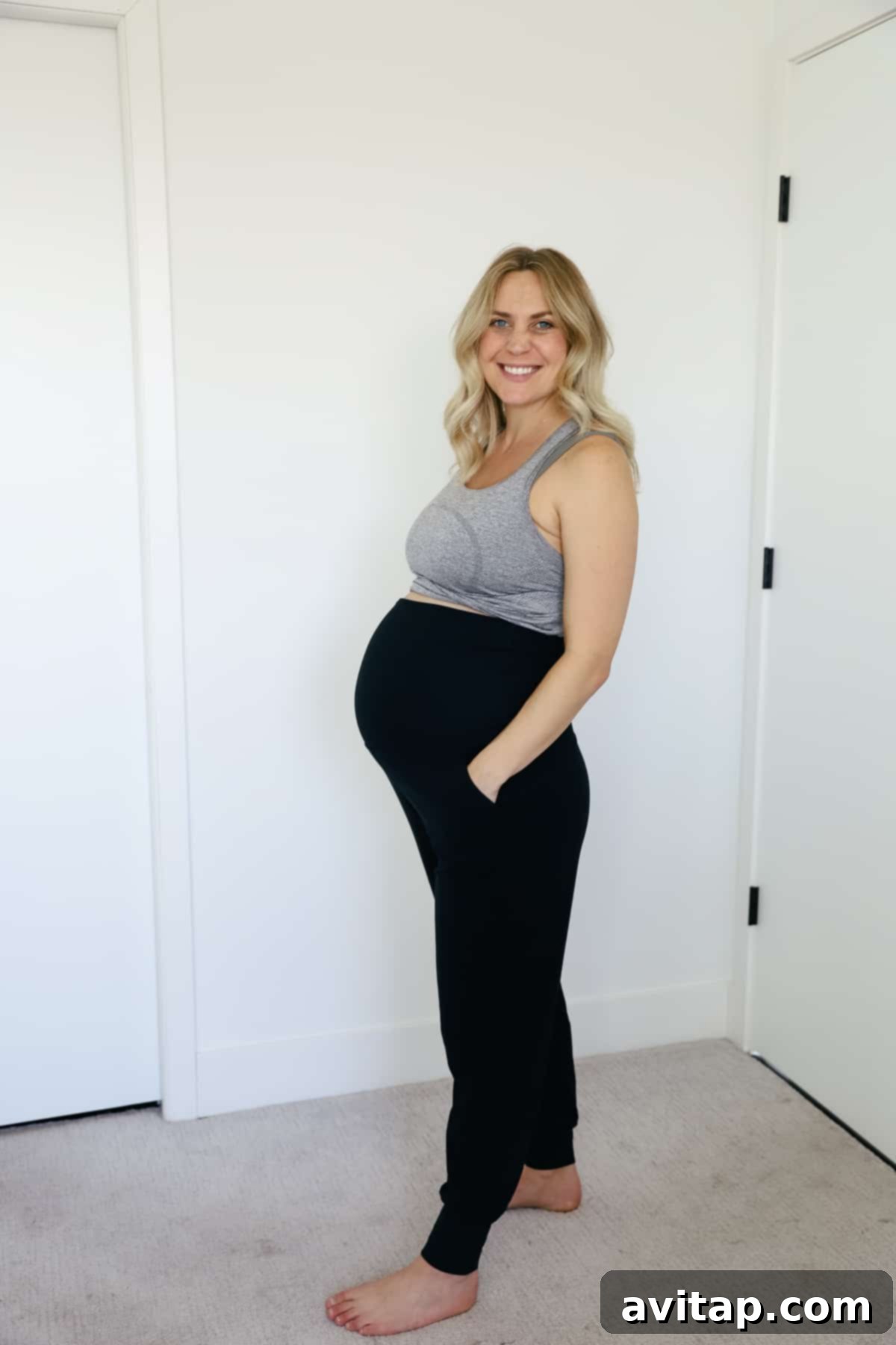 Lululemon Maternity Postpartum Favorites 7 Woman demonstrating the versatility of Lululemon Align High-Rise Joggers, perfect for various activities.