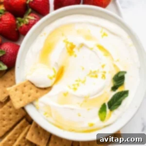 Fruit dip in a bowl, ready to be served.