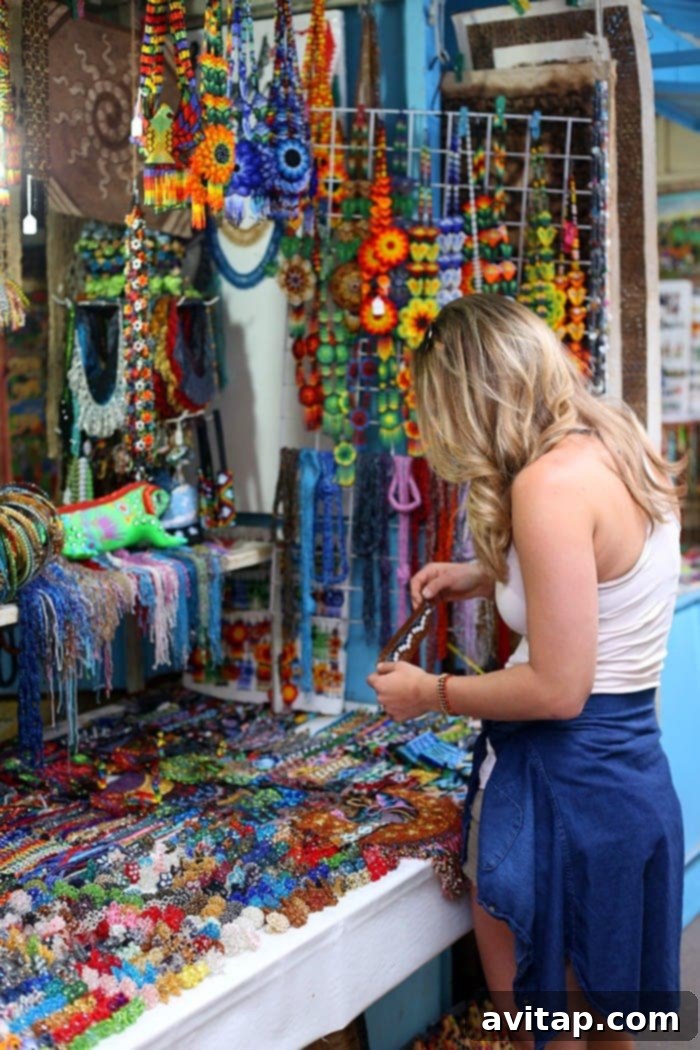 Colorful Mexican artisan crafts at the San Miguel de Allende market