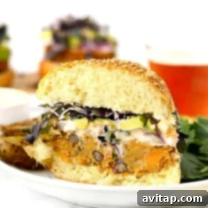 Delicious sweet potato black bean burgers on a plate.