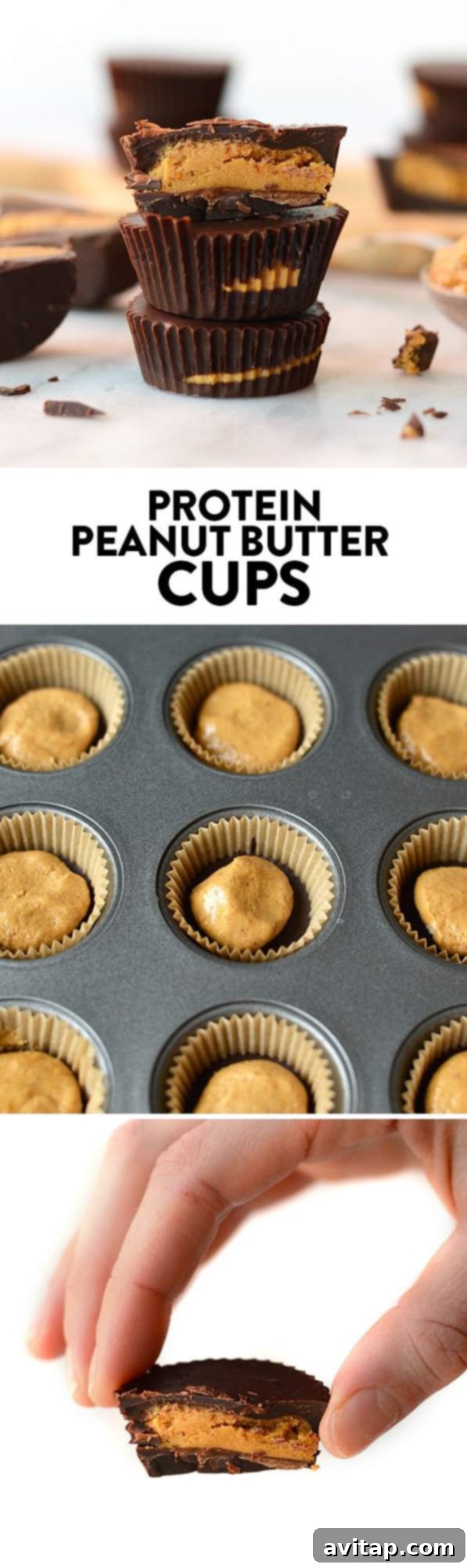 Close-up of protein peanut butter cups, highlighting their delicious texture and inviting appearance.