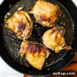 One-Pan Harvest Orzo Dinner 11 Browning chicken in a skillet to create a crispy skin.